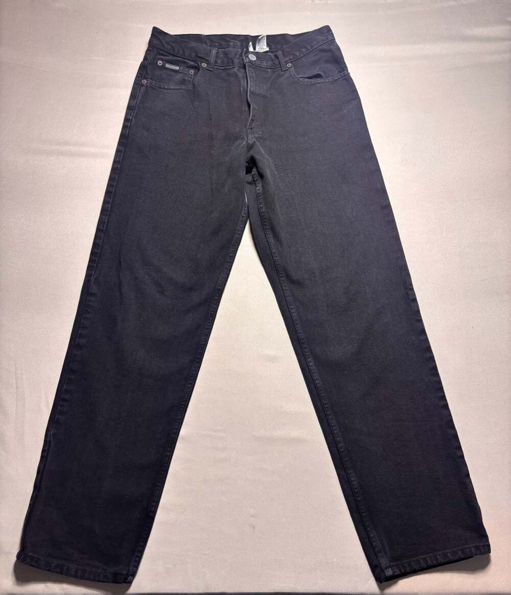Calvin Klein Jeans Size 32 Black Denim Straight Leg Y2K Vintage